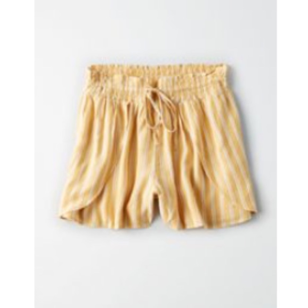 american eagle yellow striped shorts !!